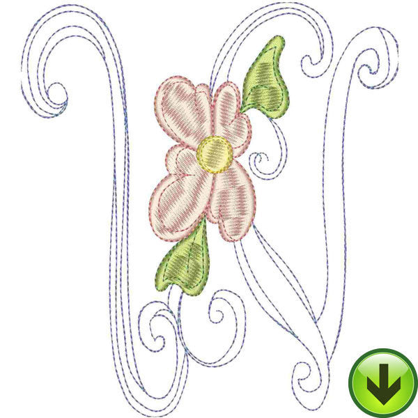 W Upper Case Embroidery Design | DOWNLOAD