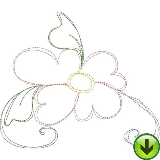 Happy Daisy Flourish A Embroidery Design | DOWNLOAD