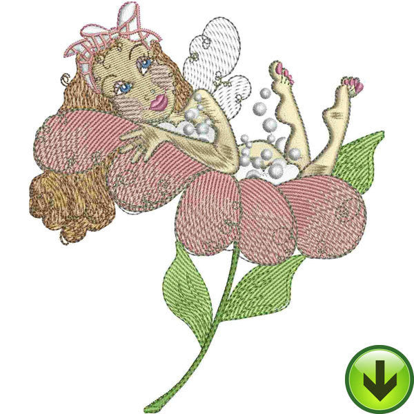 Daisy Dew Bath Fairy Embroidery Design | DOWNLOAD