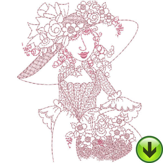 Madame Anemone Embroidery Design | DOWNLOAD