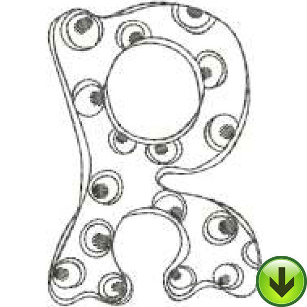R - Doodle Alphabet - Upper Case Embroidery Design | DOWNLOAD