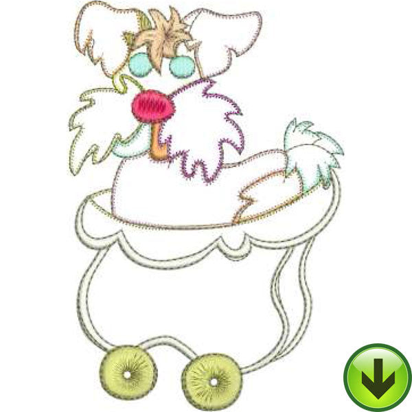 Dog in a Bucket Machine Embroidery Design | Download