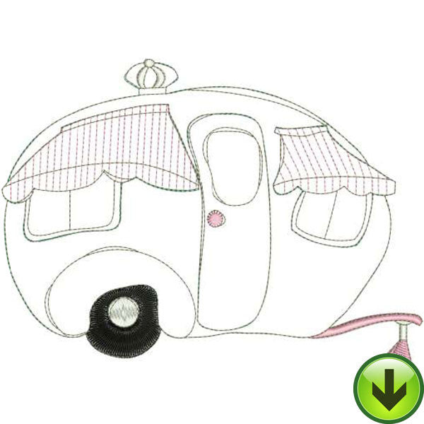 Dottie Trailer Machine Embroidery Design | Download