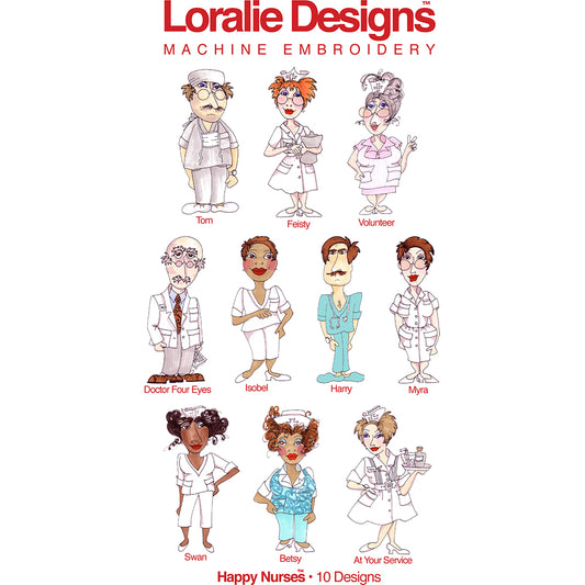 Happy Nurses Embroidery Machine Design Collection