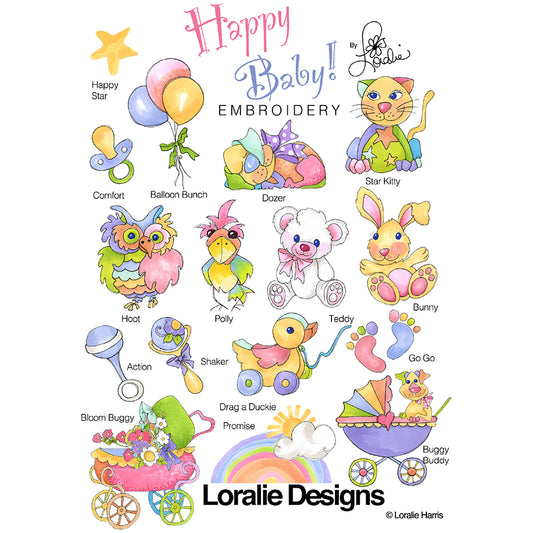 Happy Baby Embroidery Machine Design Collection