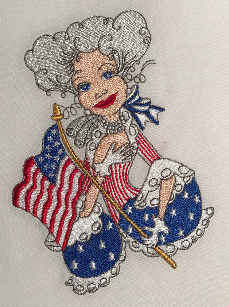 Lady Liberty Embroidery Machine Design | Download