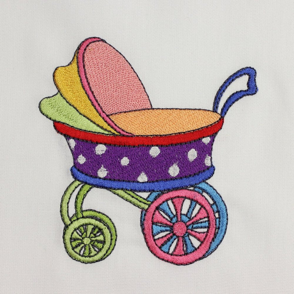 Rainbow Buggie Embroidery Machine Design | Download