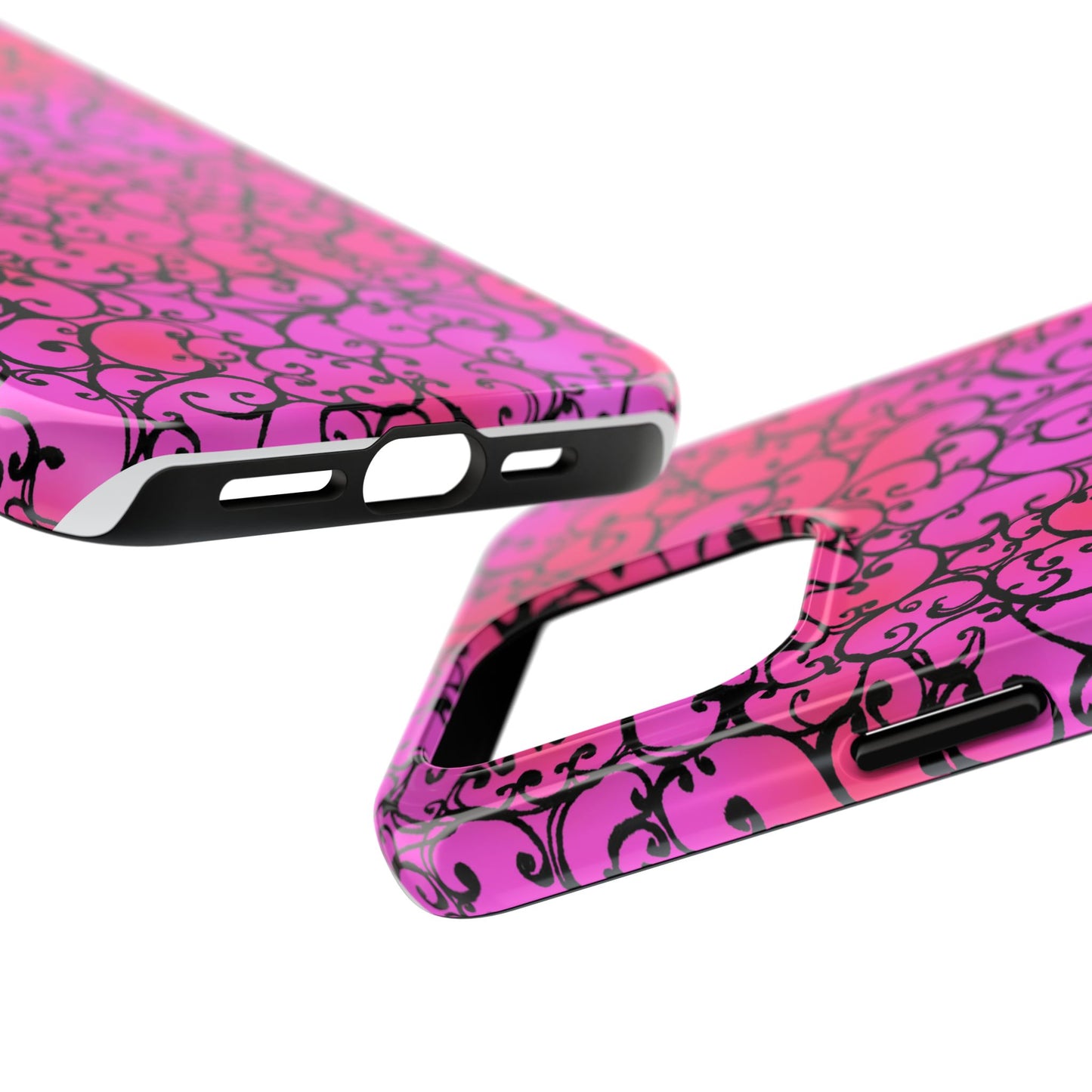 Scrollie Cerise / Black Phone Case