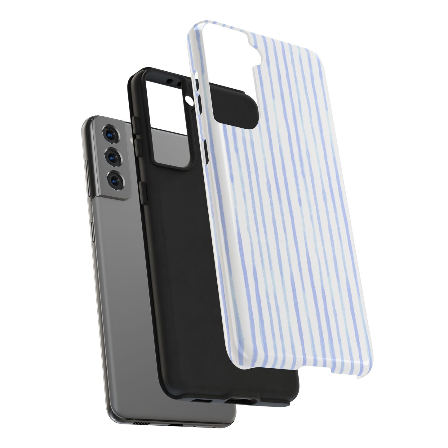 Happy Stripe White / Blue Phone Case