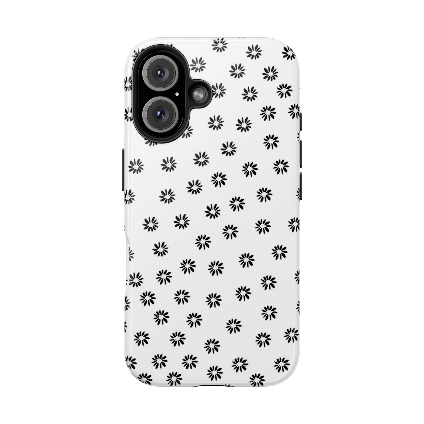 Daisy Dot White / Black Phone Case