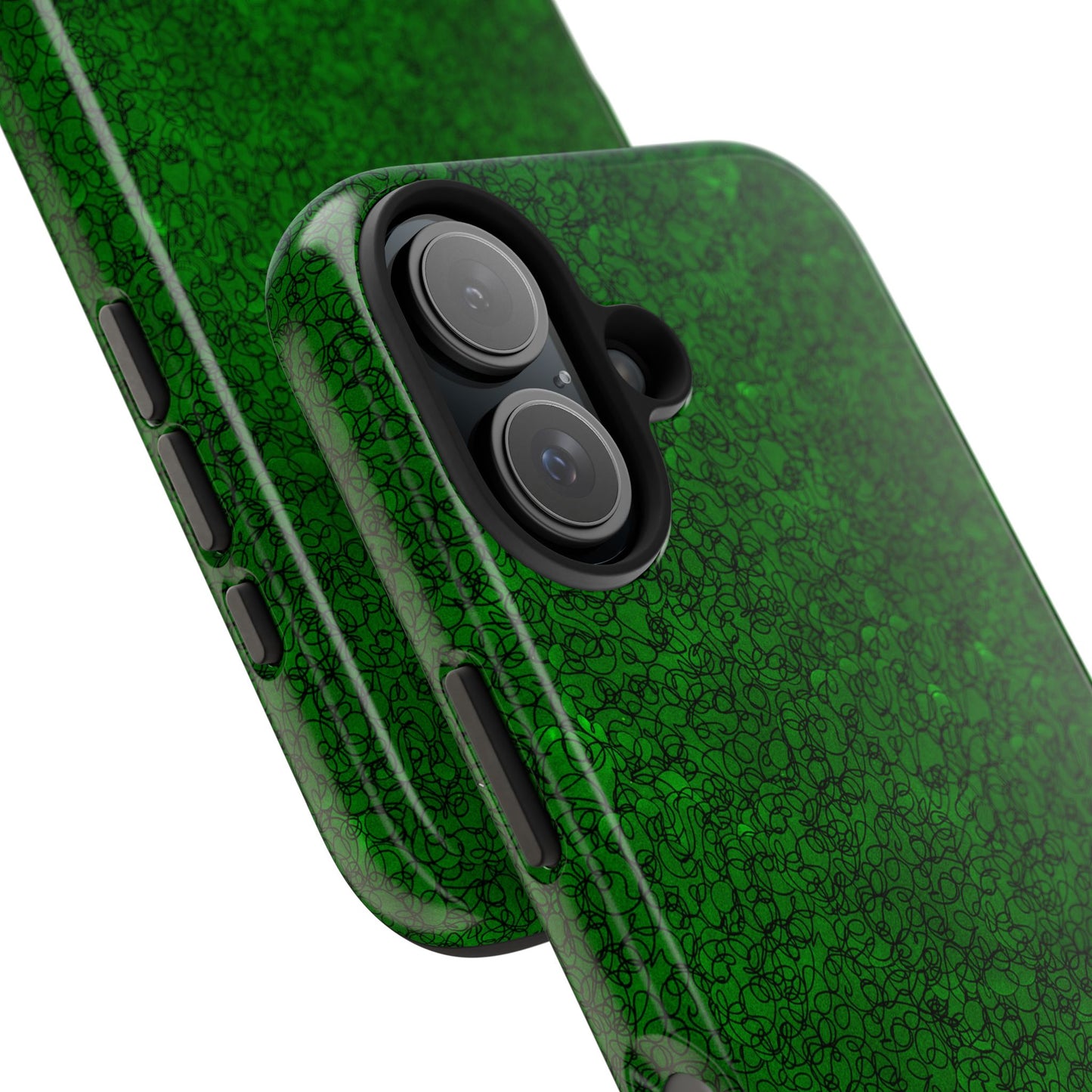 Scribble Green / Black Phone Case
