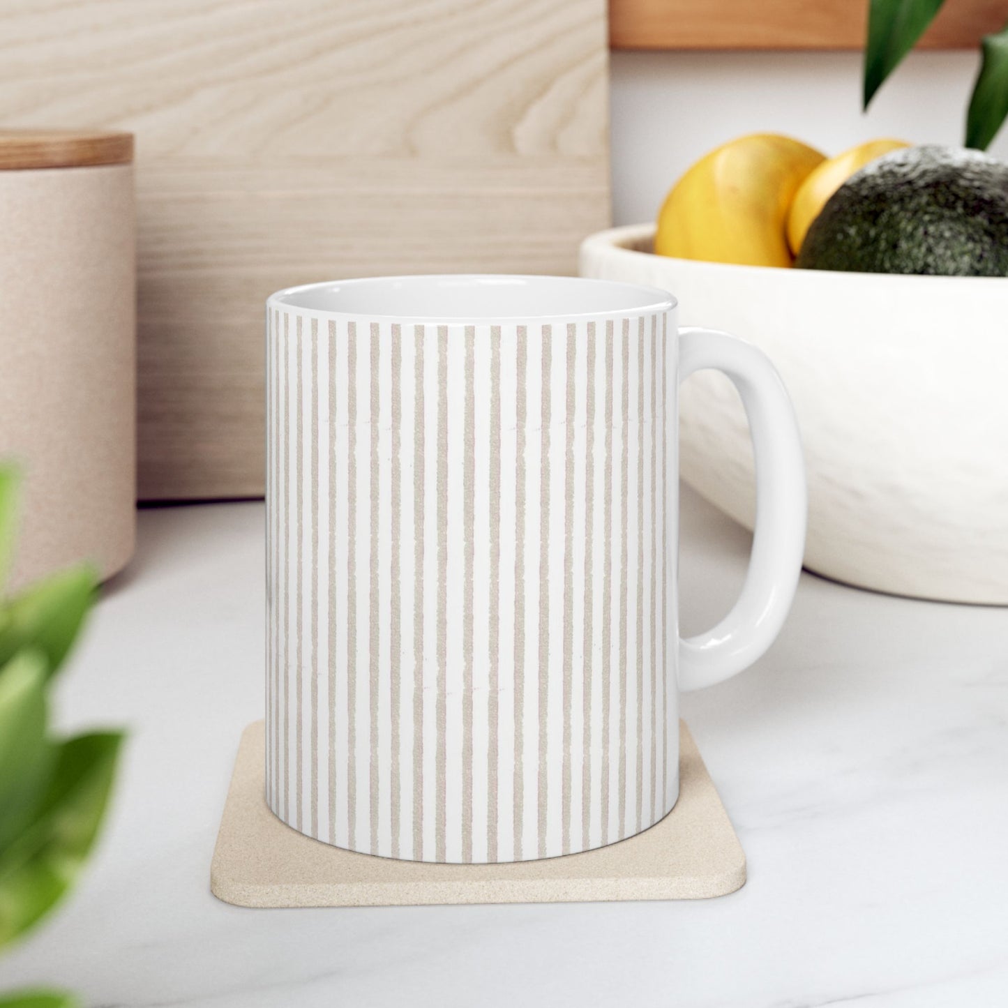 Stripe White / Gray Cup