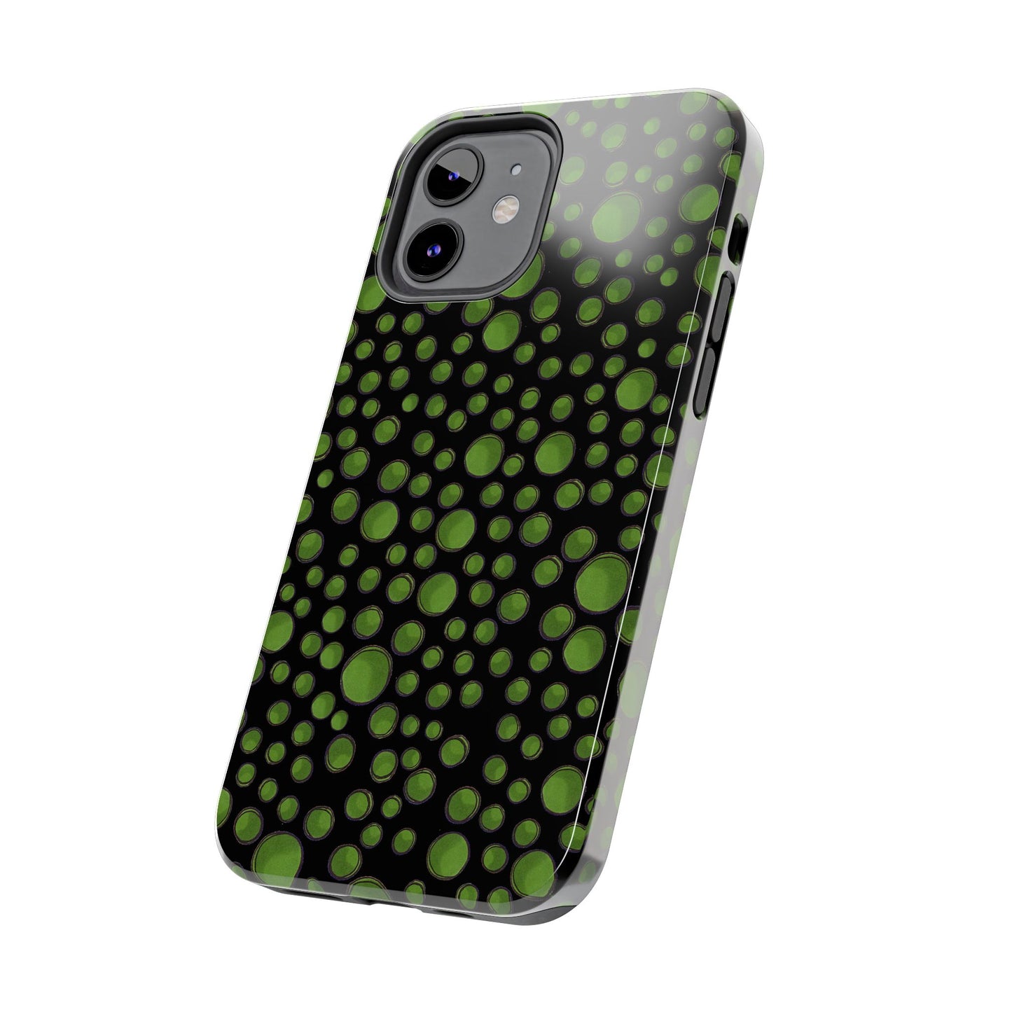 Dot Assortment Black / Green Phone Case
