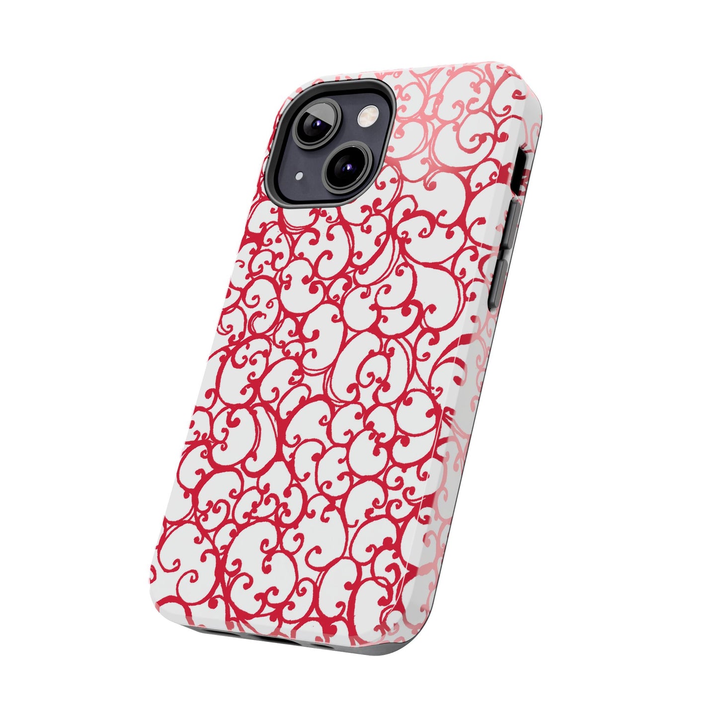 Scrollie White / Red Phone Case