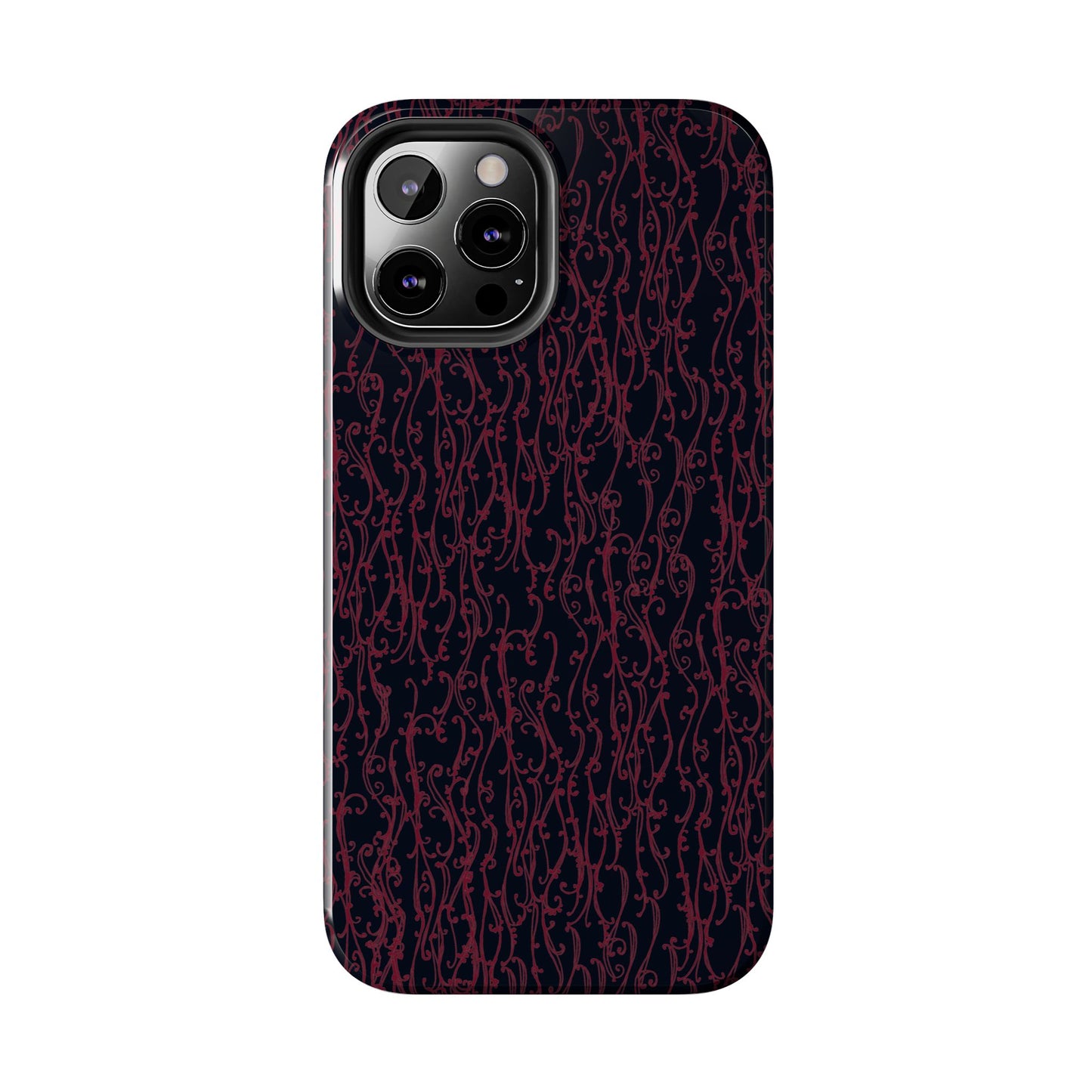 Swan Scroll Black / Red Phone Case