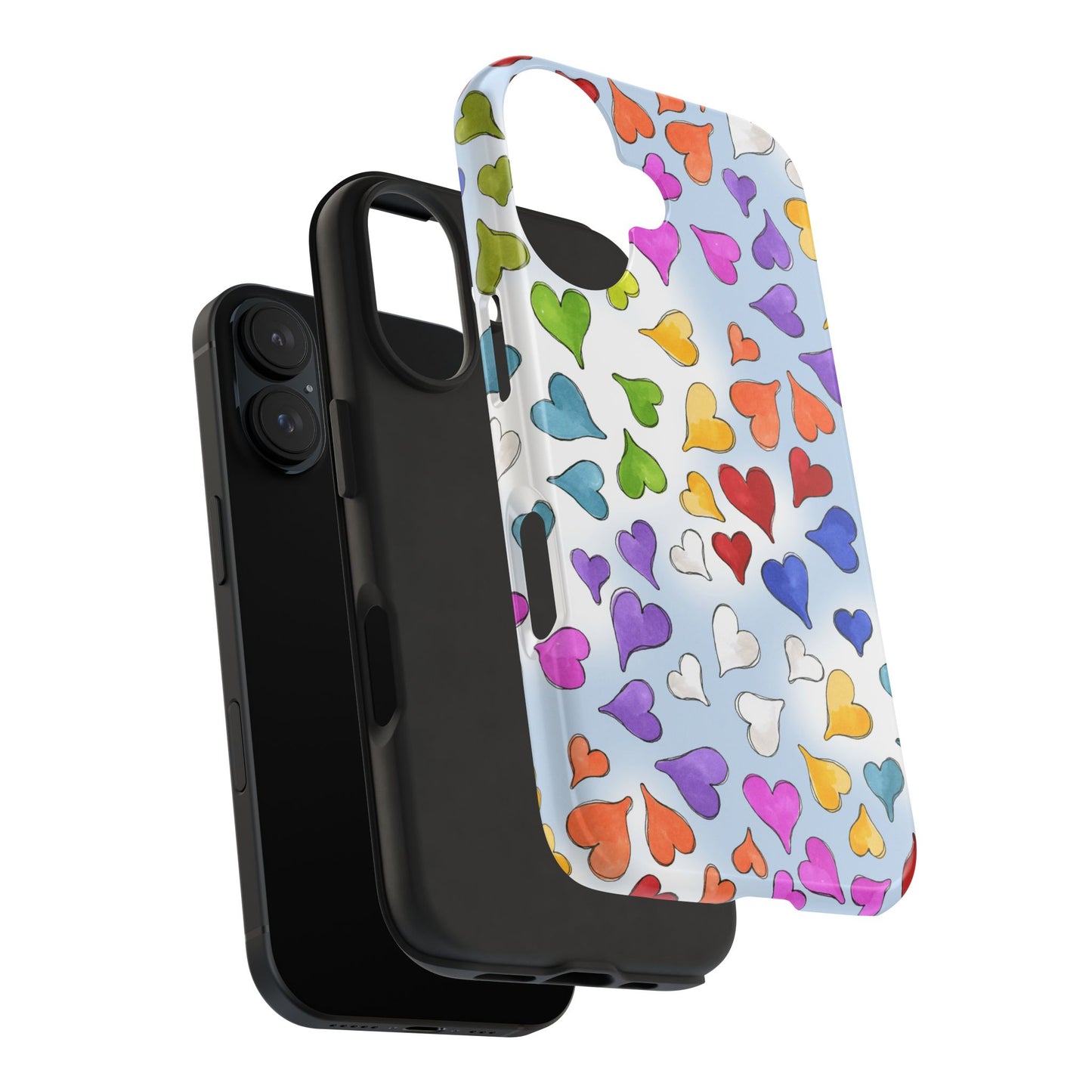 Happy Hearts Blue Sky Phone Case