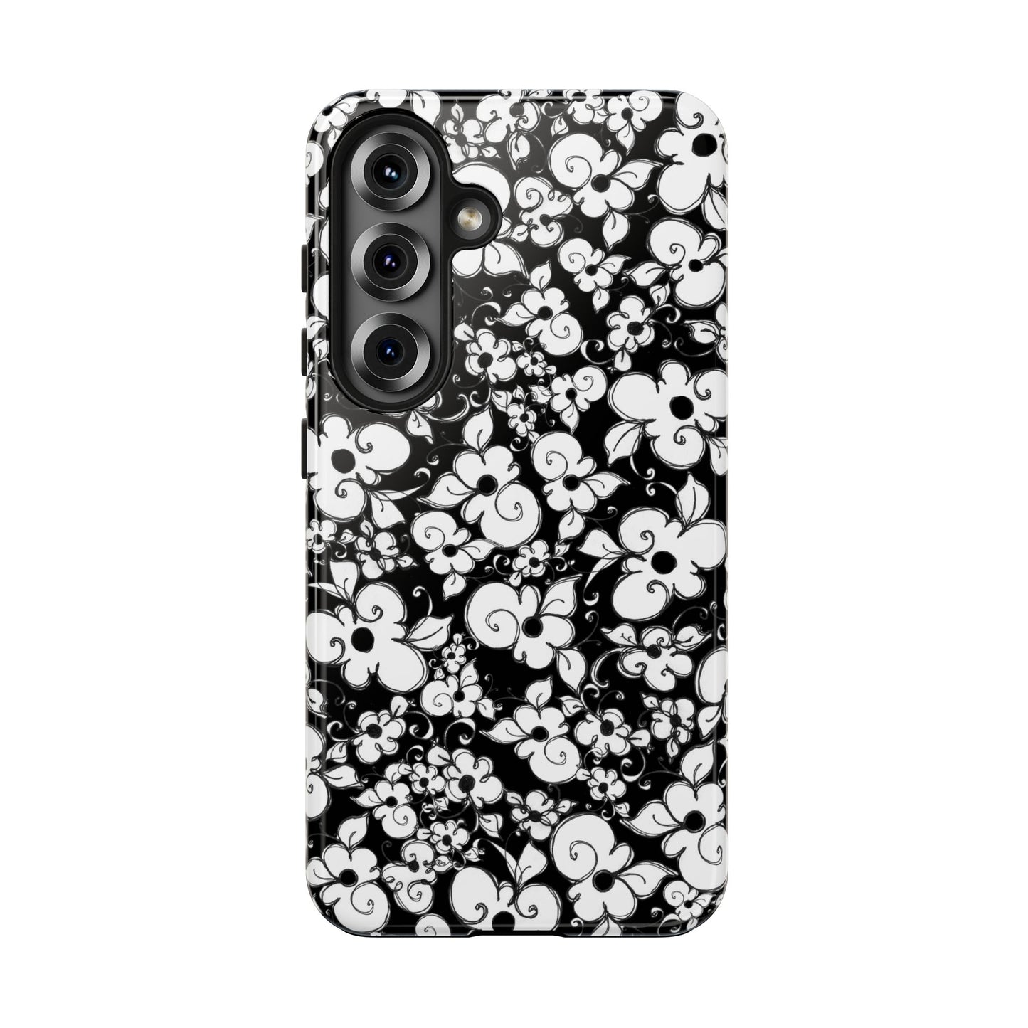 Dog Daisies Black Phone Case