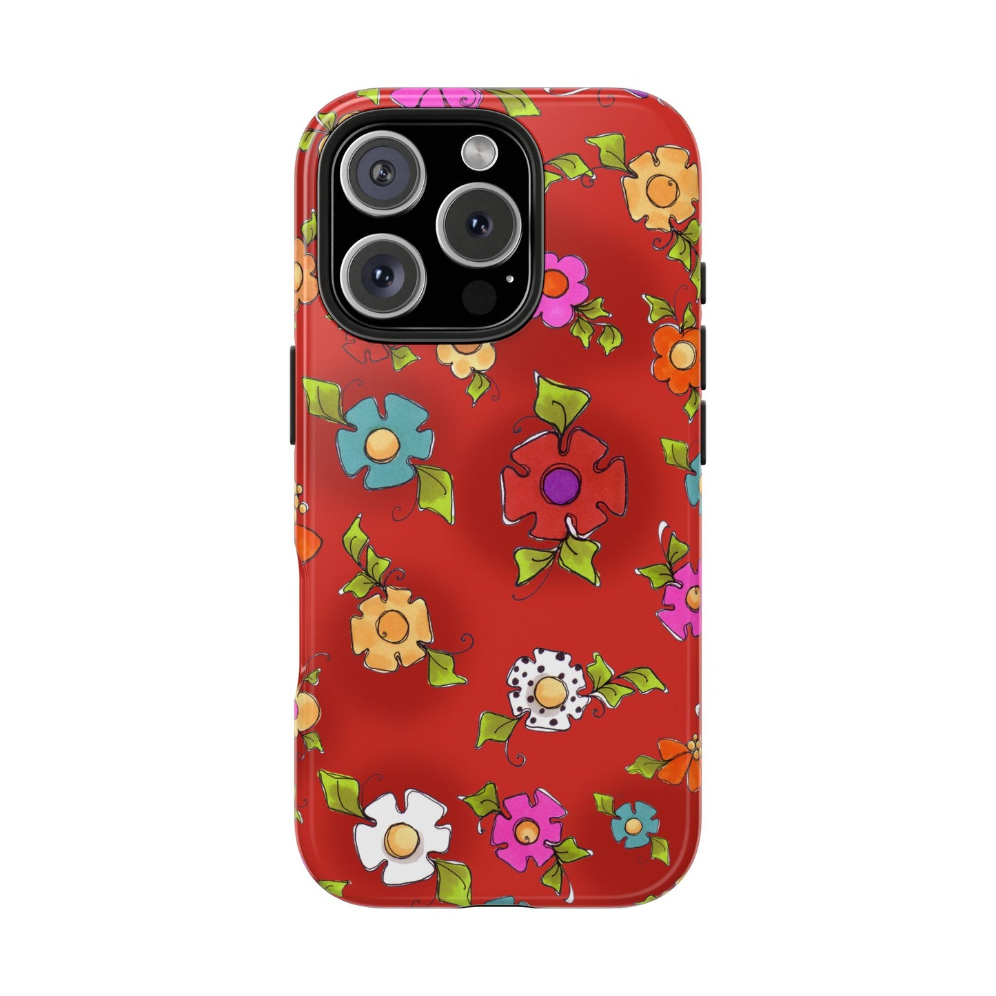 Happy Blooms Red Phone Case
