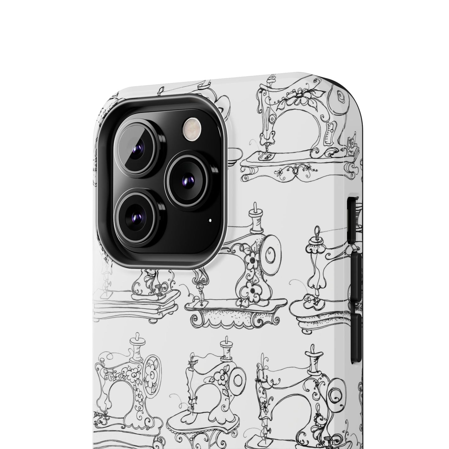 Sew Sew White / Black Phone Case