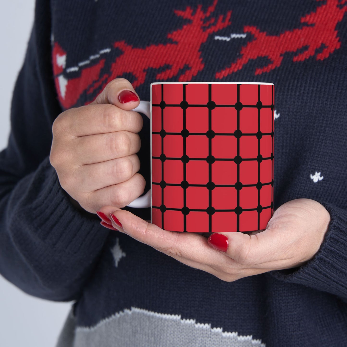 Dot Grid Red / Black Cup