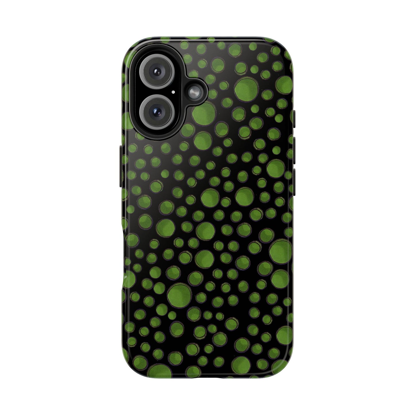 Dot Assortment Black / Green Phone Case