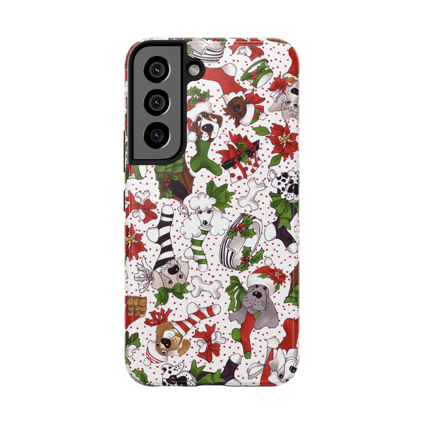 Holiday Fun Toss White / Red Phone Case