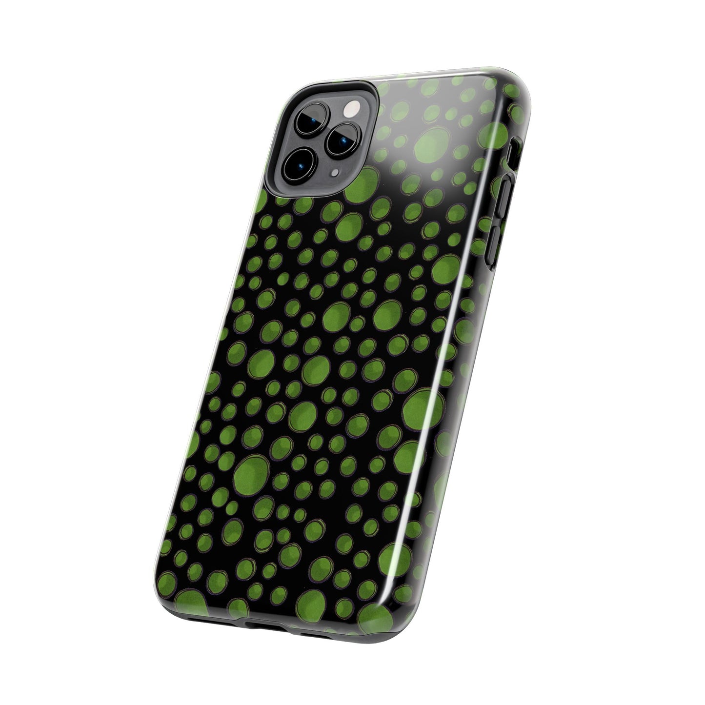 Dot Assortment Black / Green Phone Case