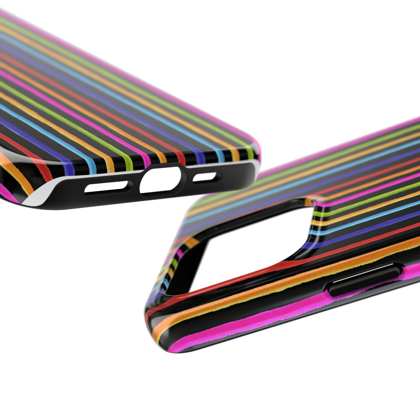 Happy Stripe Black Phone Case