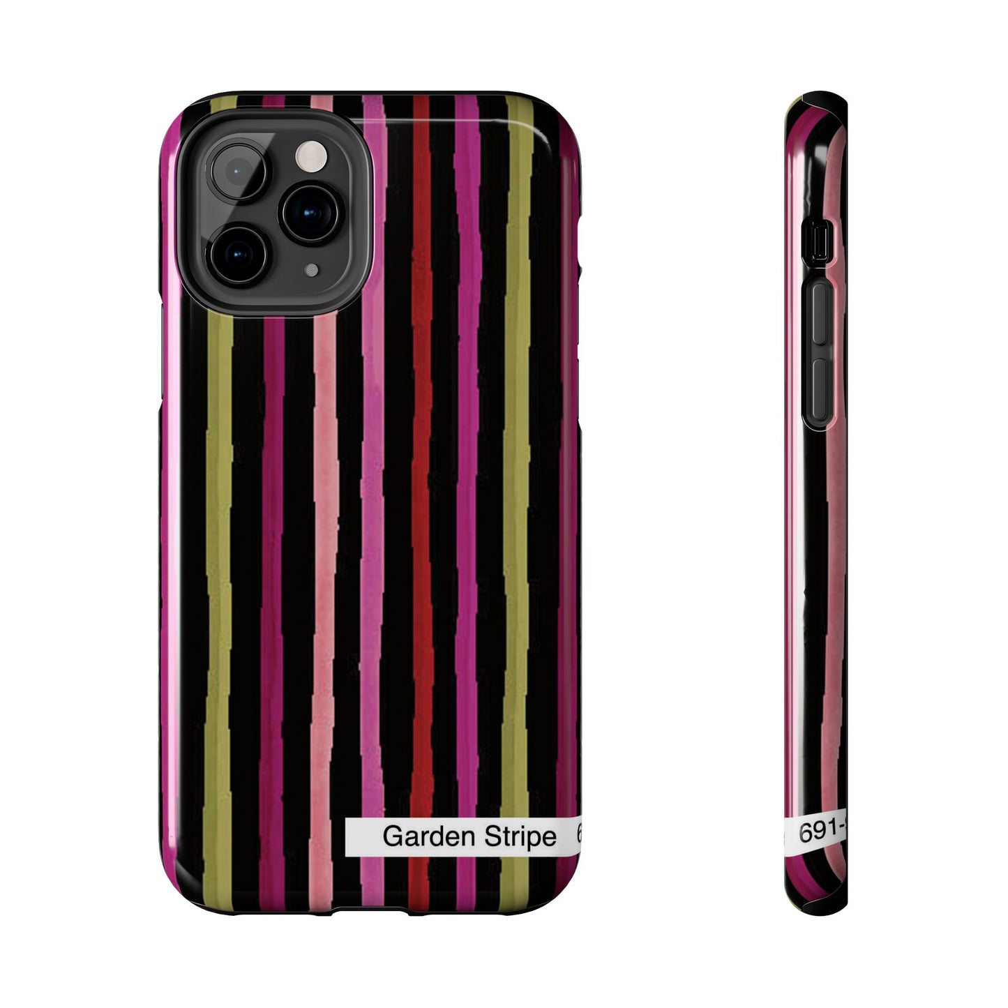 Garden Stripe Black Phone Case