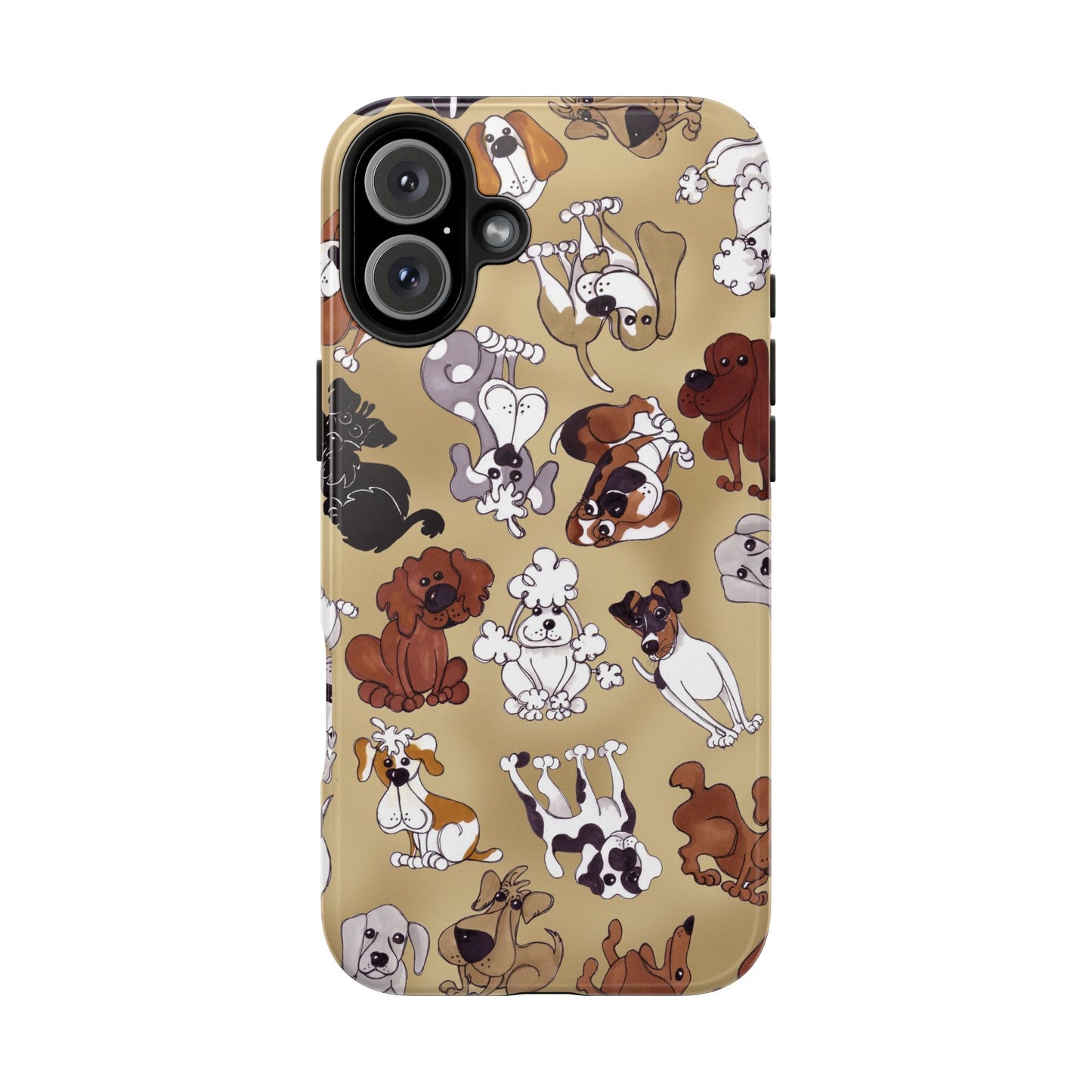 Tossed Doggies Tan Phone Case