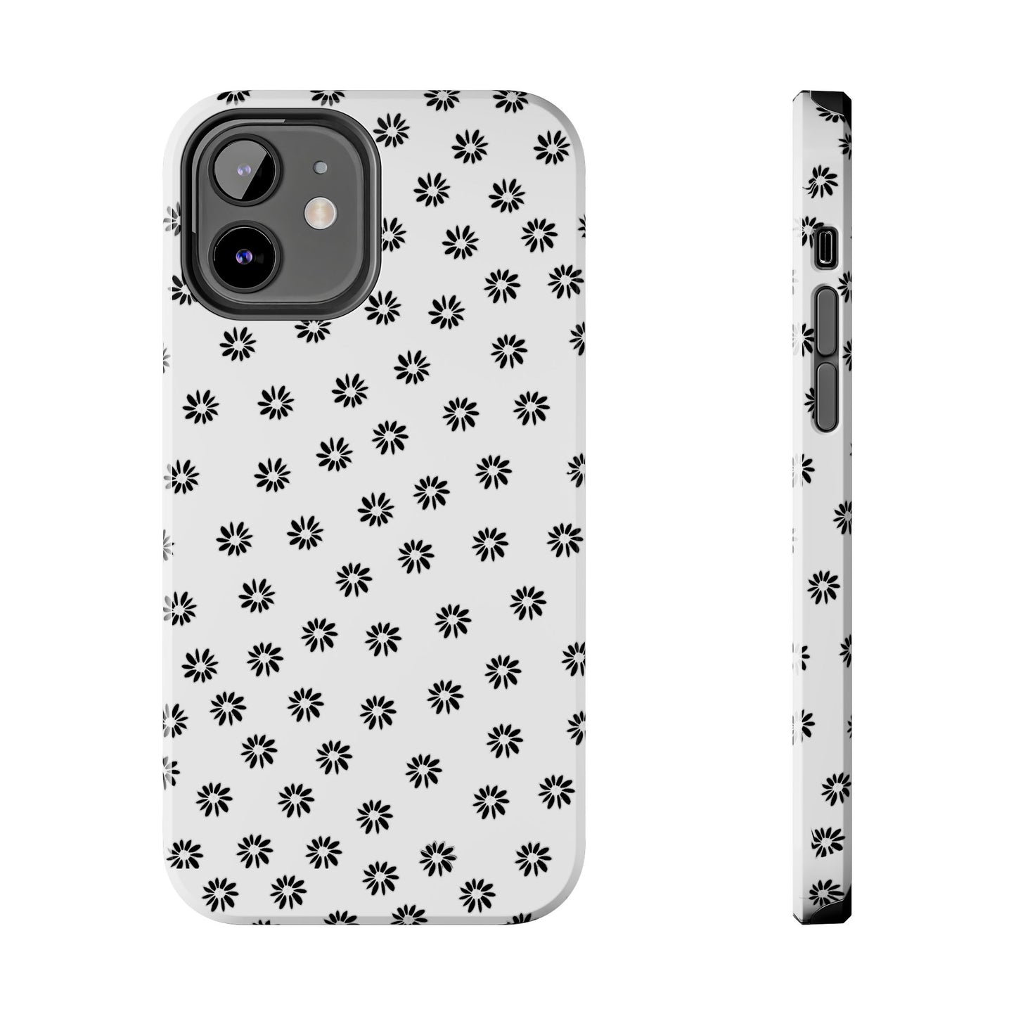 Daisy Dot White / Black Phone Case