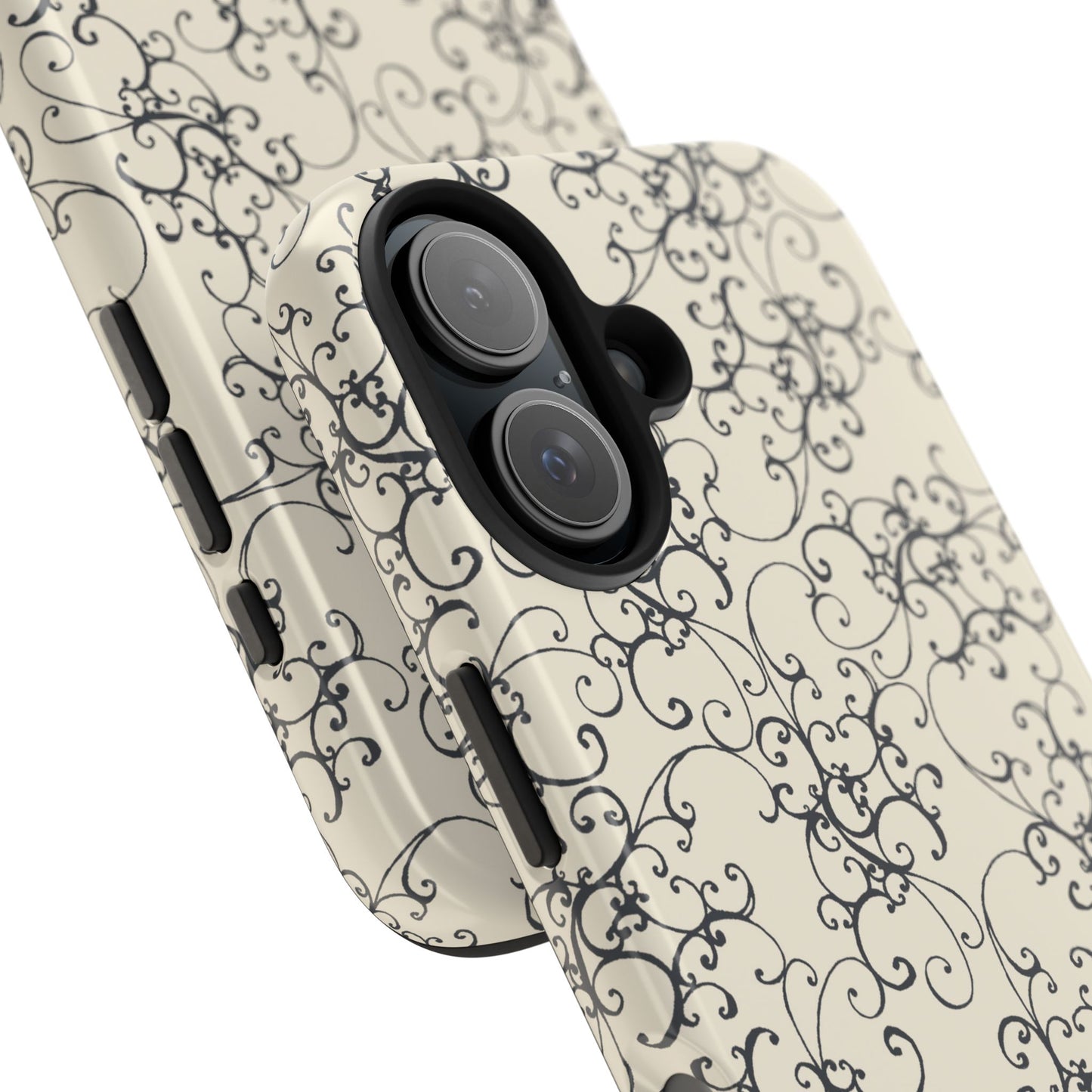Elegant Scroll Ivory / Black Phone Case