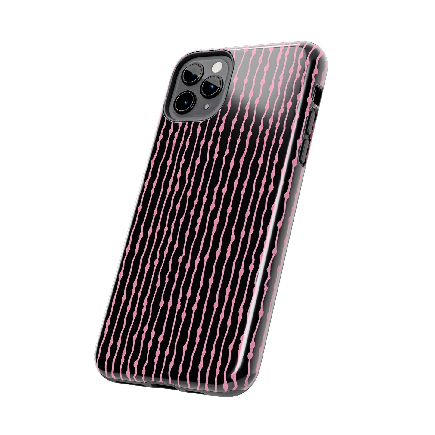 Faux Seersucker Black / Pink Phone Case