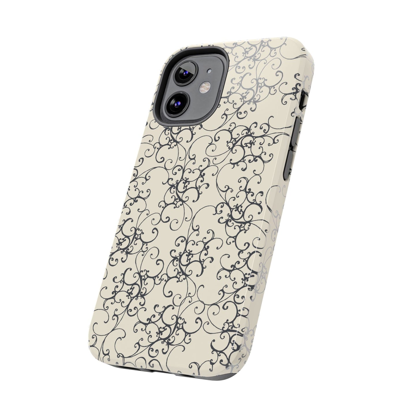 Elegant Scroll Ivory / Black Phone Case