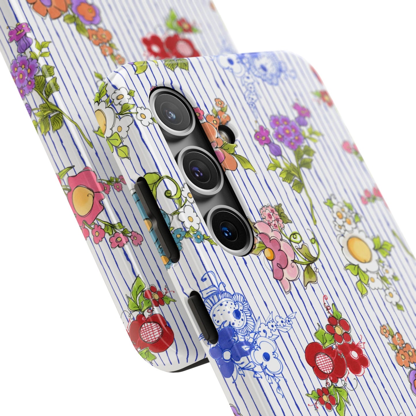 Mixed Bouquets Blue / White Phone Case