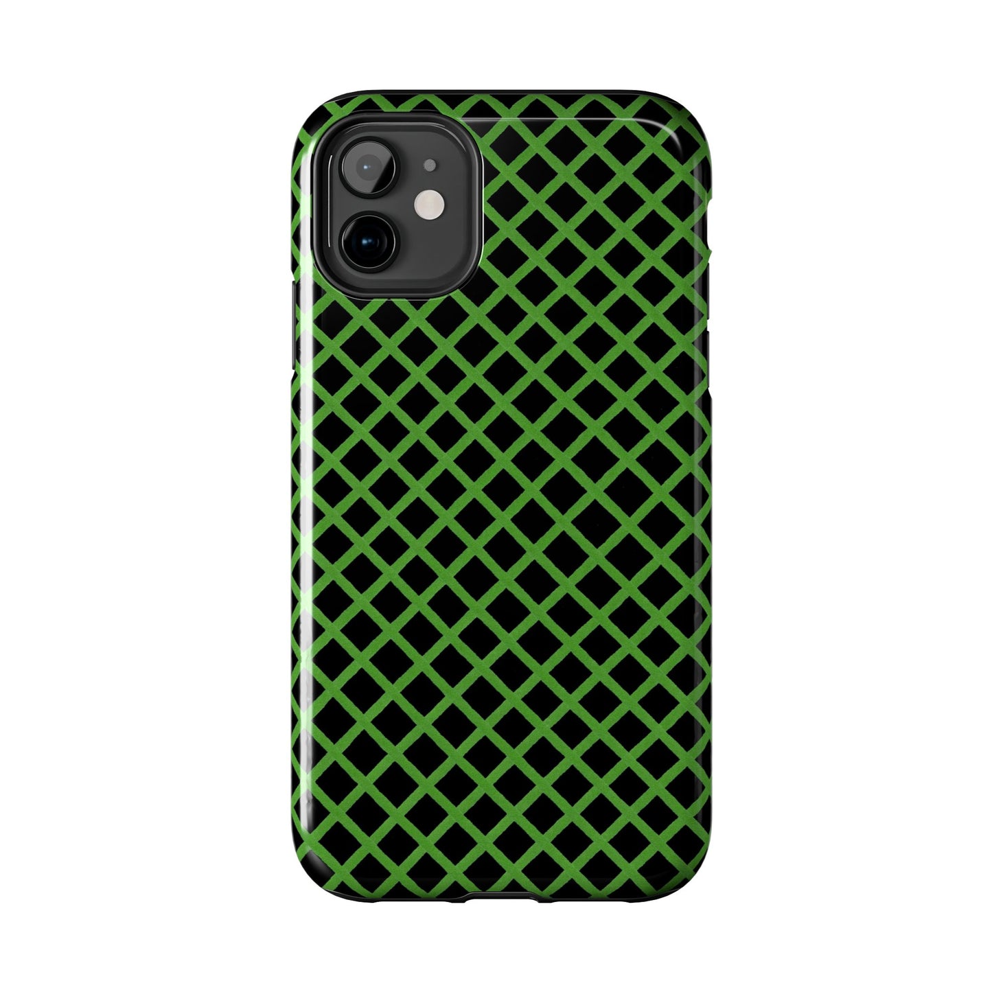 Trellis Green / Black Phone Case