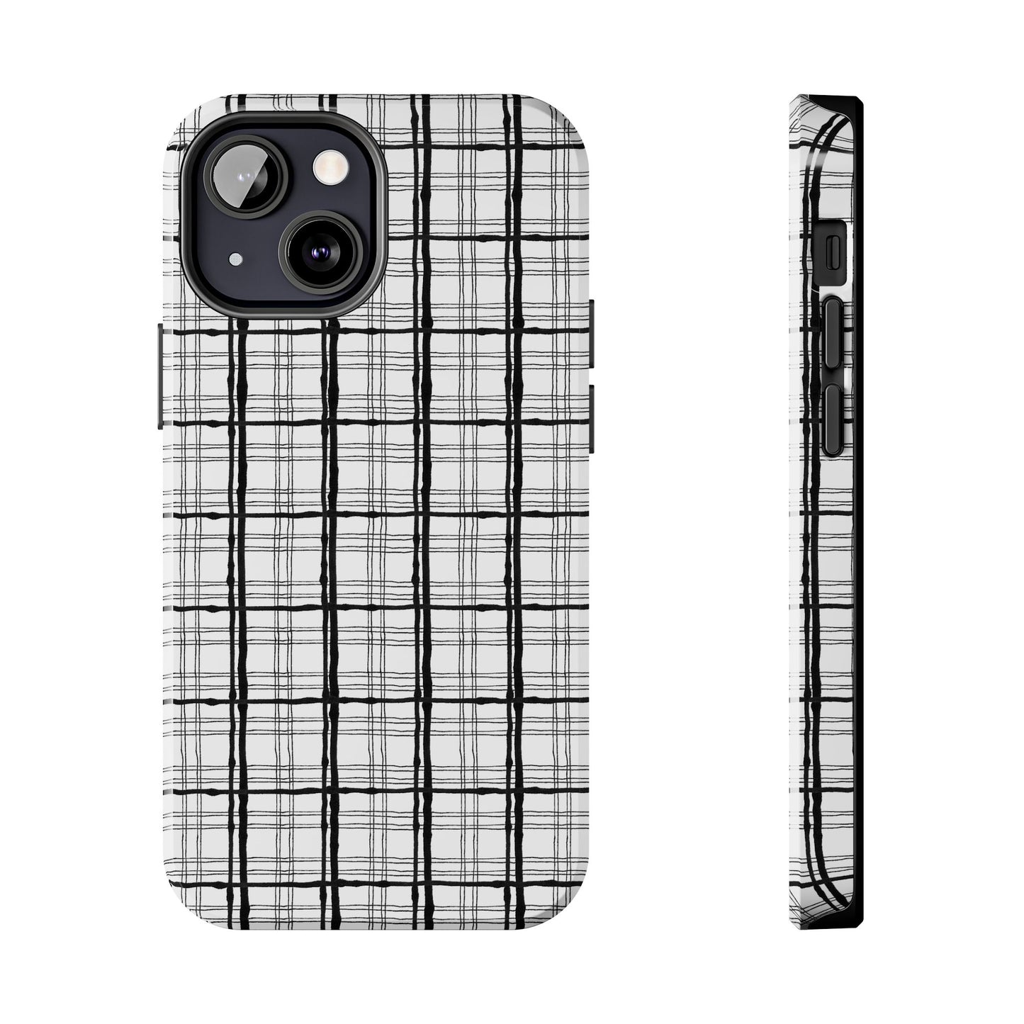 Sophistiplaid White / Black Phone Case