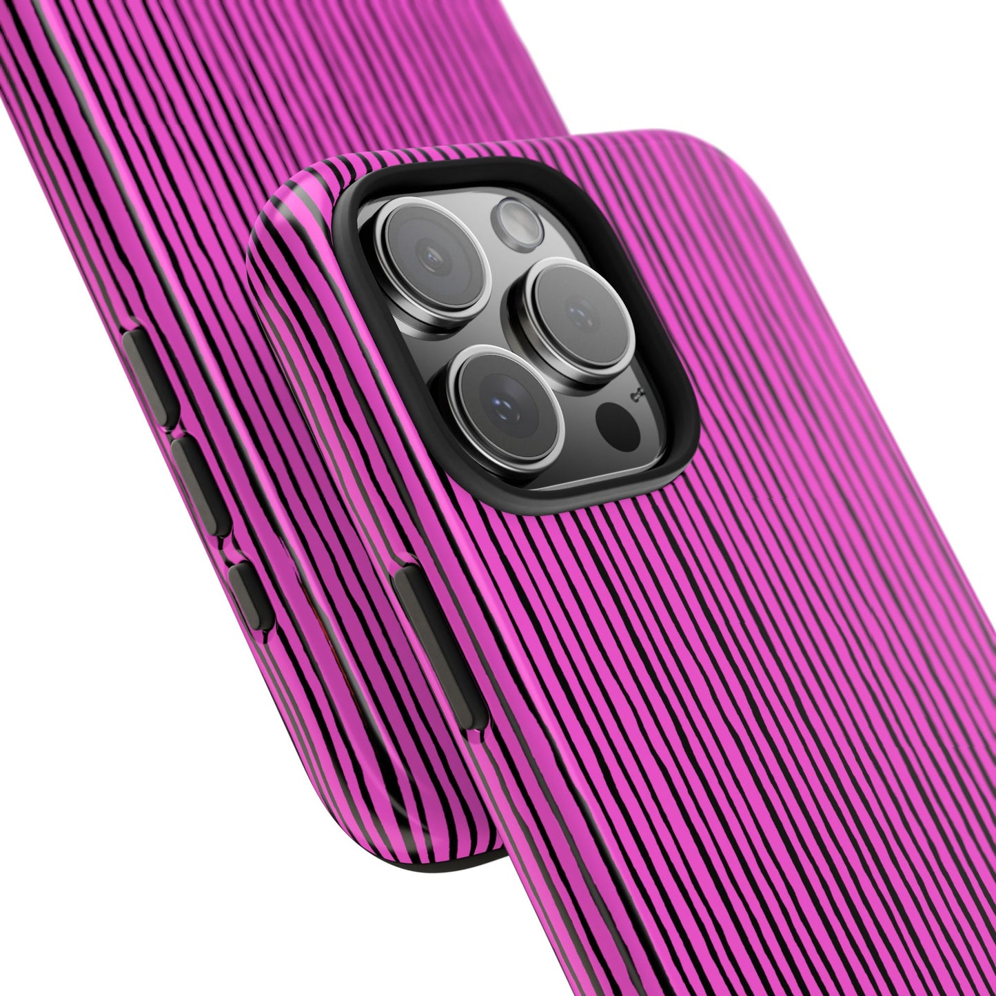 Quirky Pin Stripe Pink / Black Phone Case