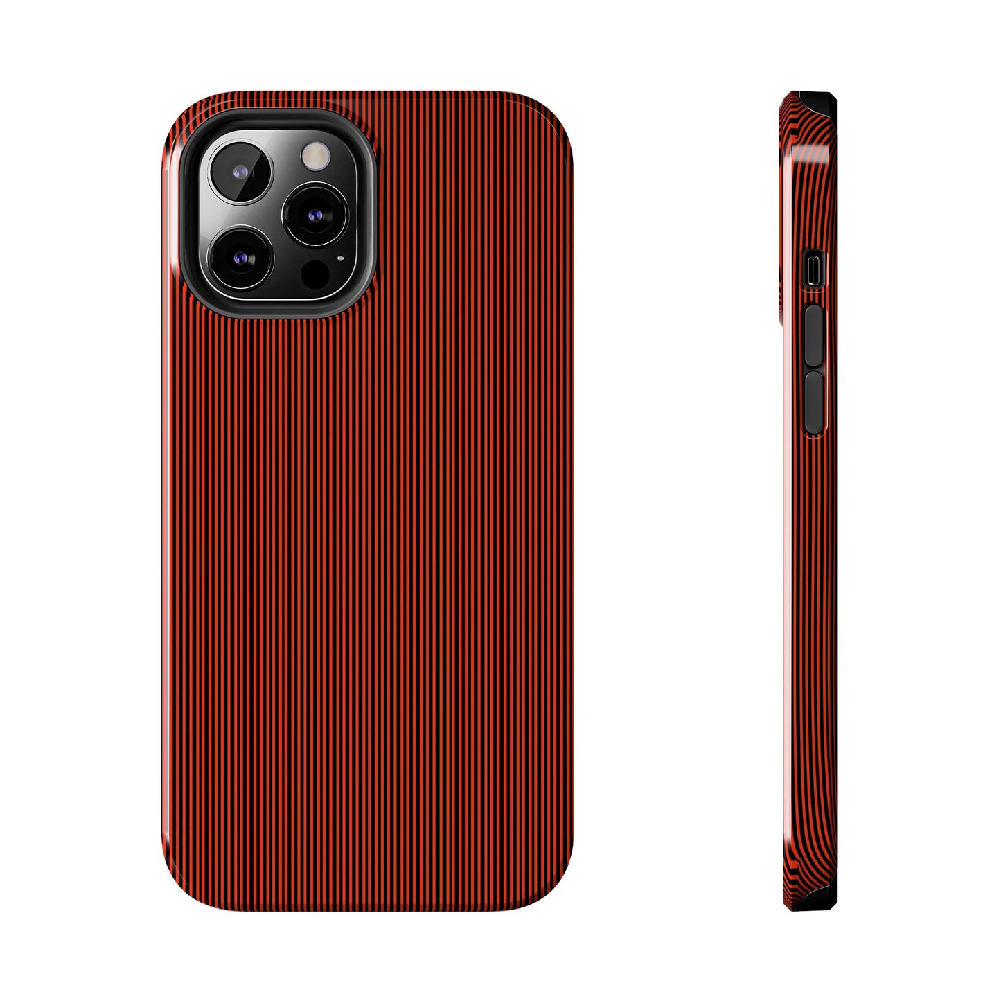 Pin Stripe Red / Black Phone Case