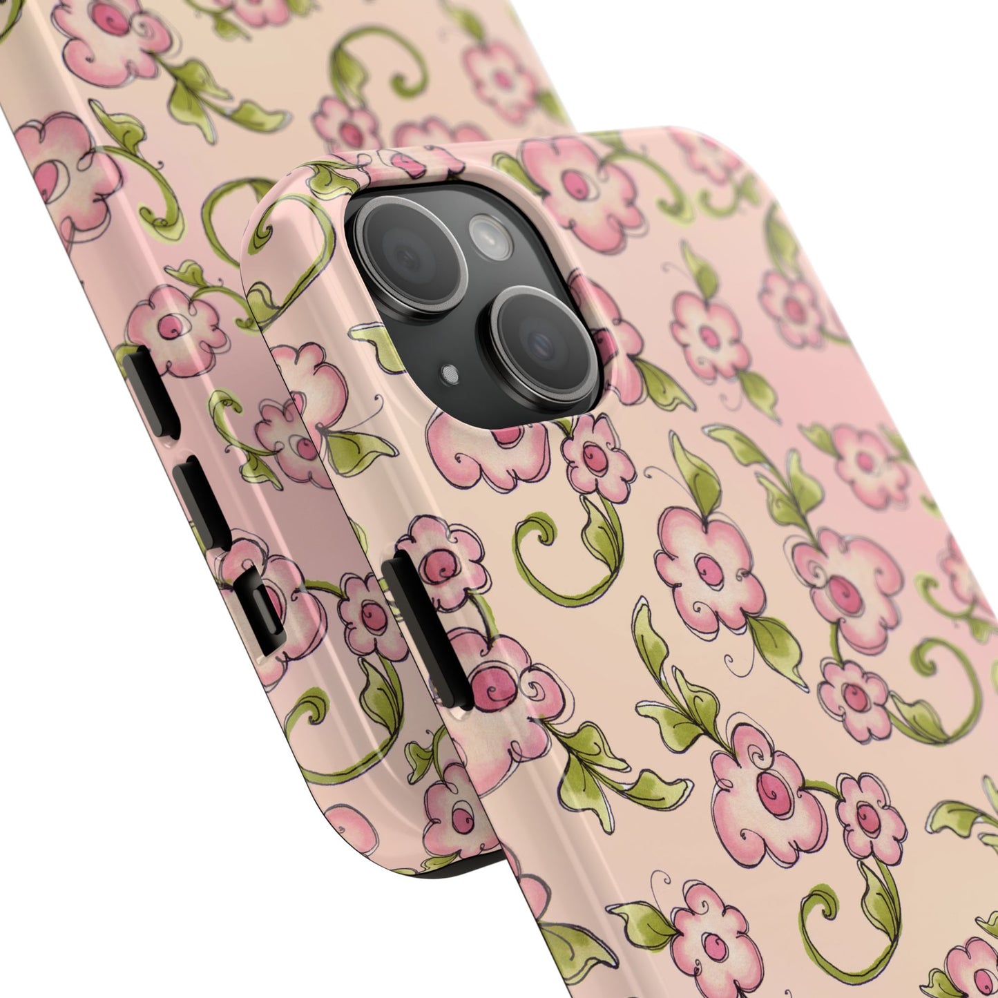 Scroll Daisies Peach / Peach Phone Case