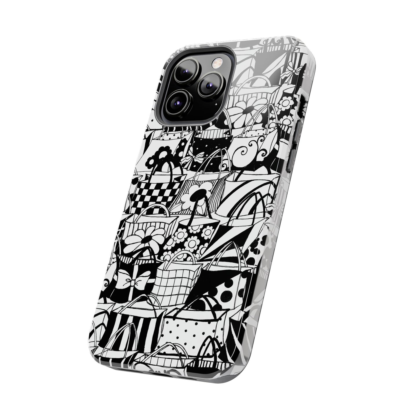 Totally Black / White Phone Case