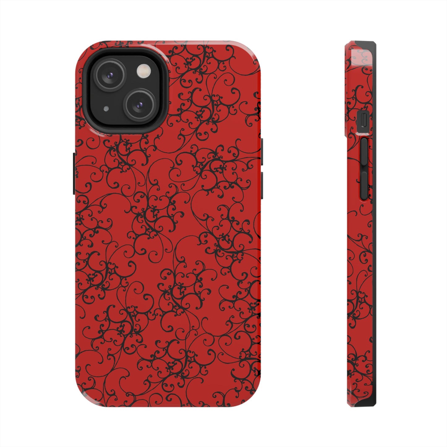 Elegant Scroll Red / Black Phone Case