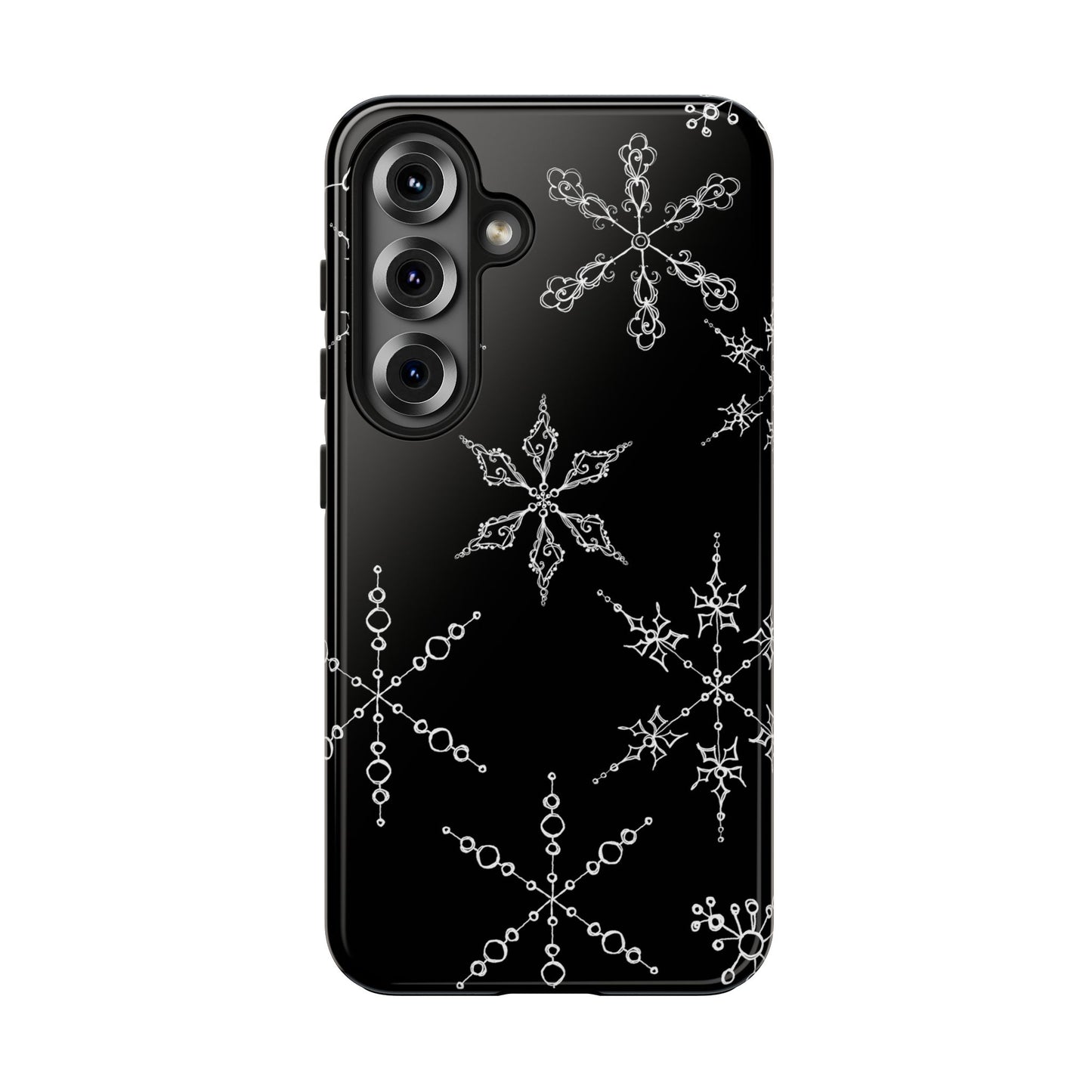 Snowflakes Black Phone Case