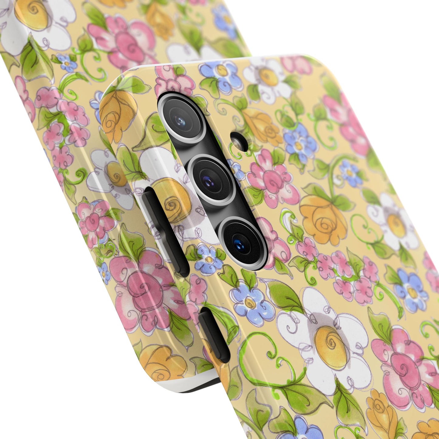 Flower Frolic Yellow Phone Case