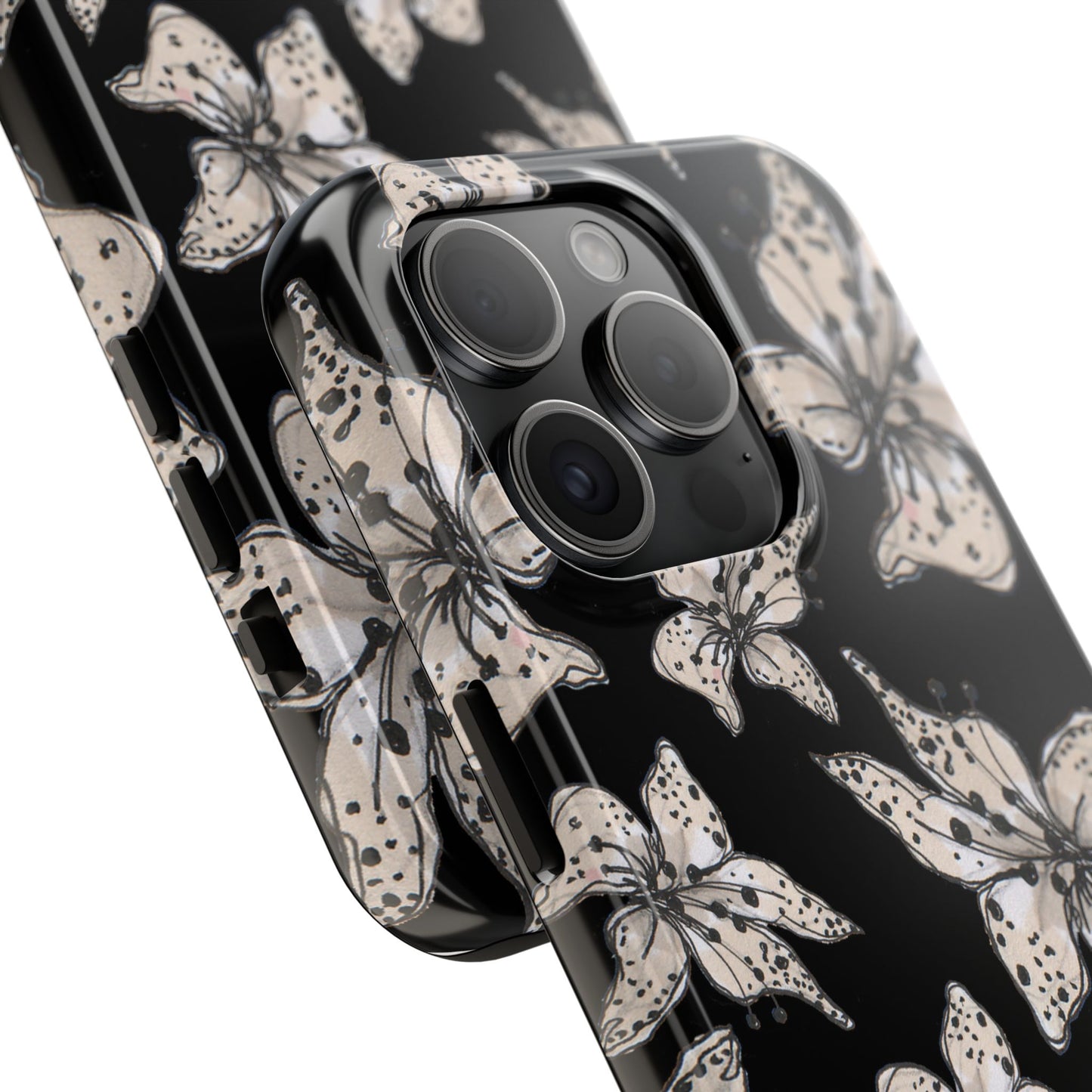 Spotted Lilies Black Phone Case
