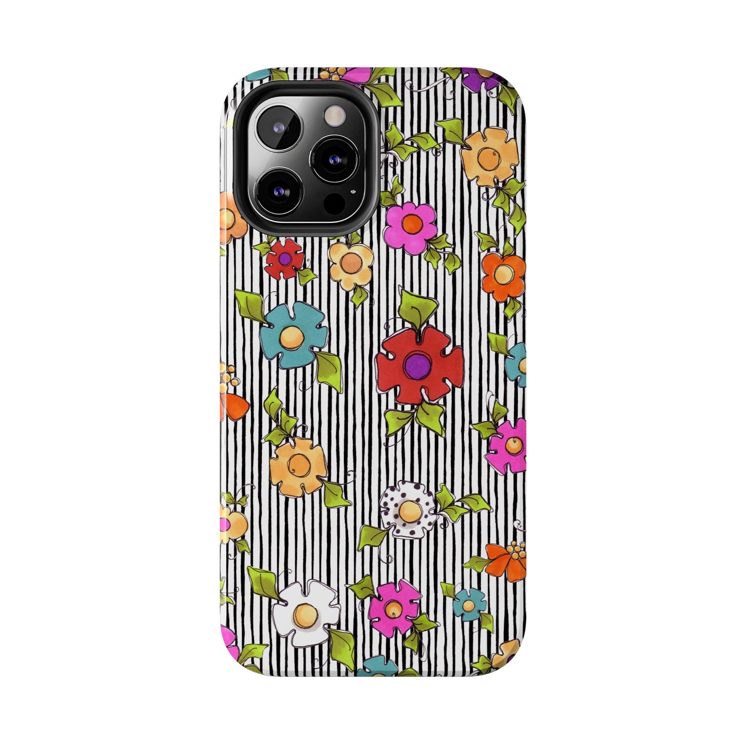 Dog Blooms White / Black Phone Case