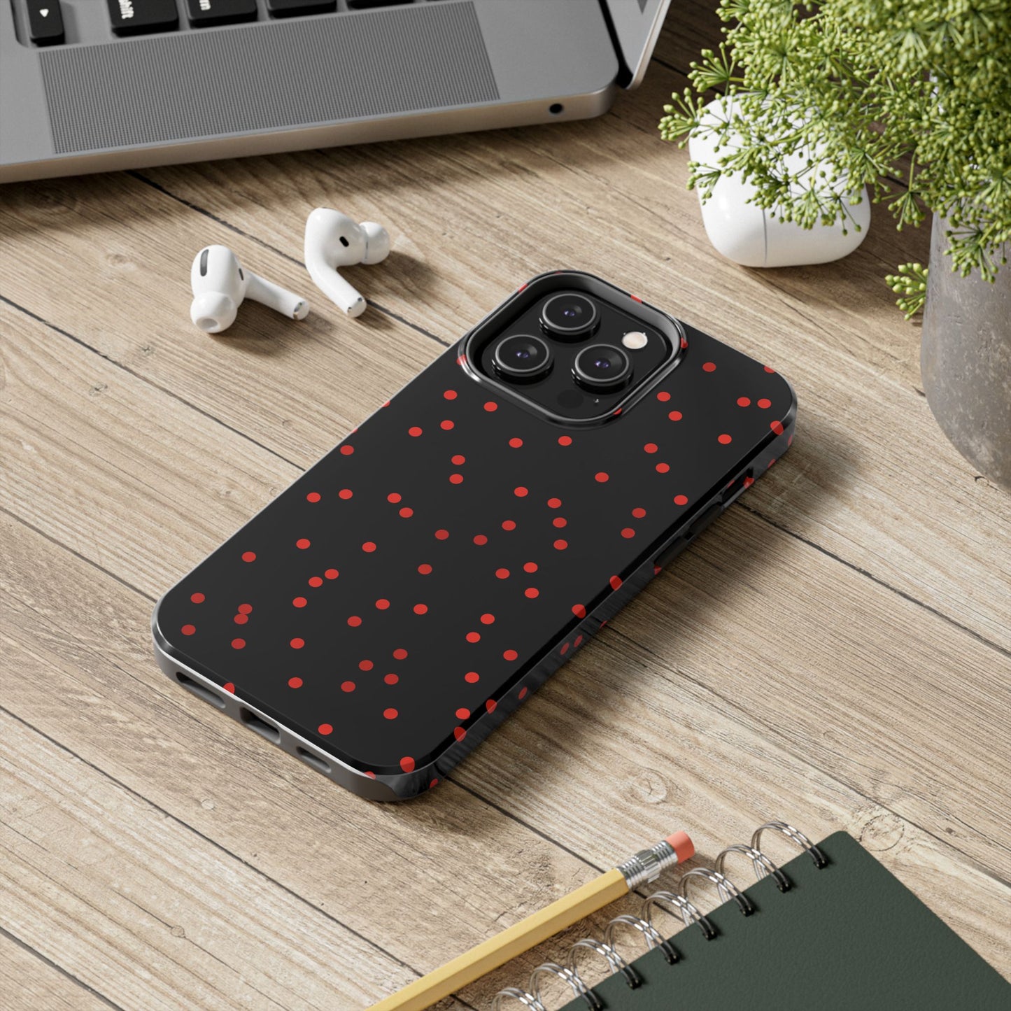 Space Dots Black / Red Phone Case