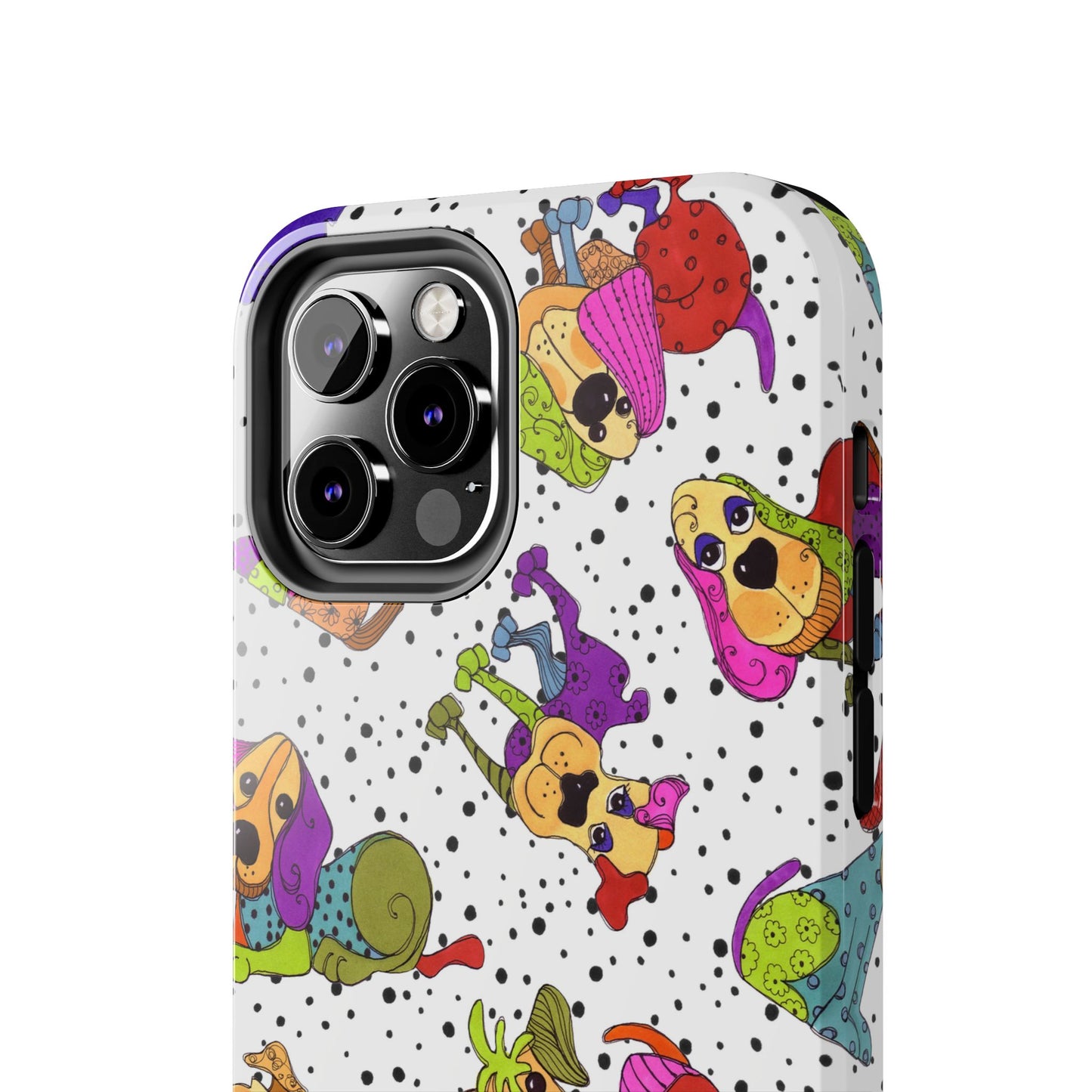 Tossed Happy Dogs White Phone Case