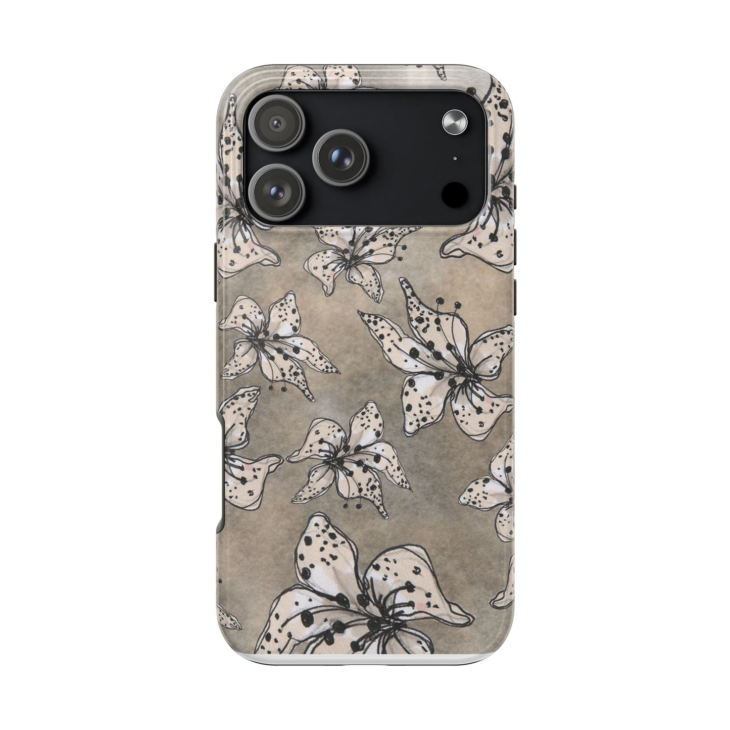 Spotted Lilies Gray Phone Case