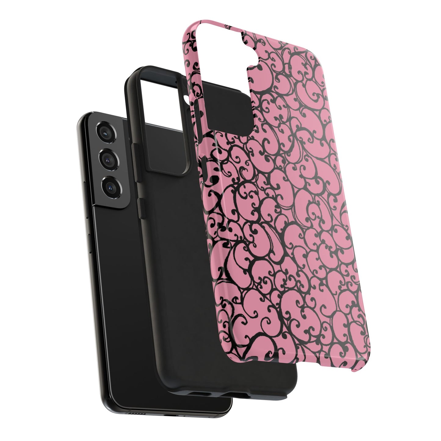 Scrollie Pink / Black Phone Case